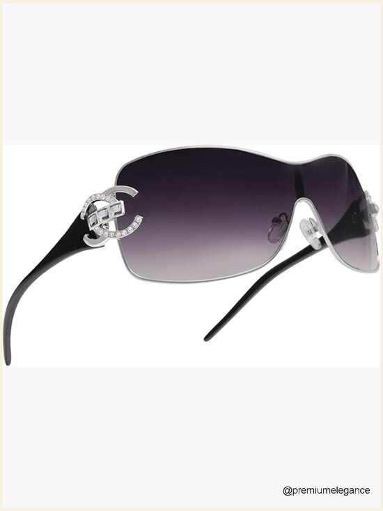 Wrap Around Y2K Sunglasses Oversized Shield Frameless Shades Unisex main image 6